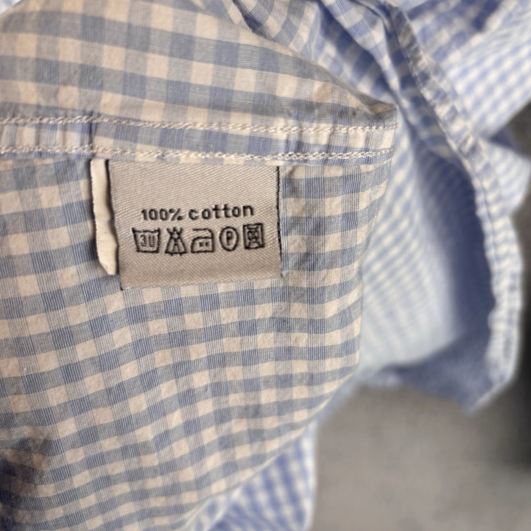 Suitsupply Dress Shirt Mens 16.5 42 Blue White Gingham Check Cotton Two Ply Shirt  Mens Dress