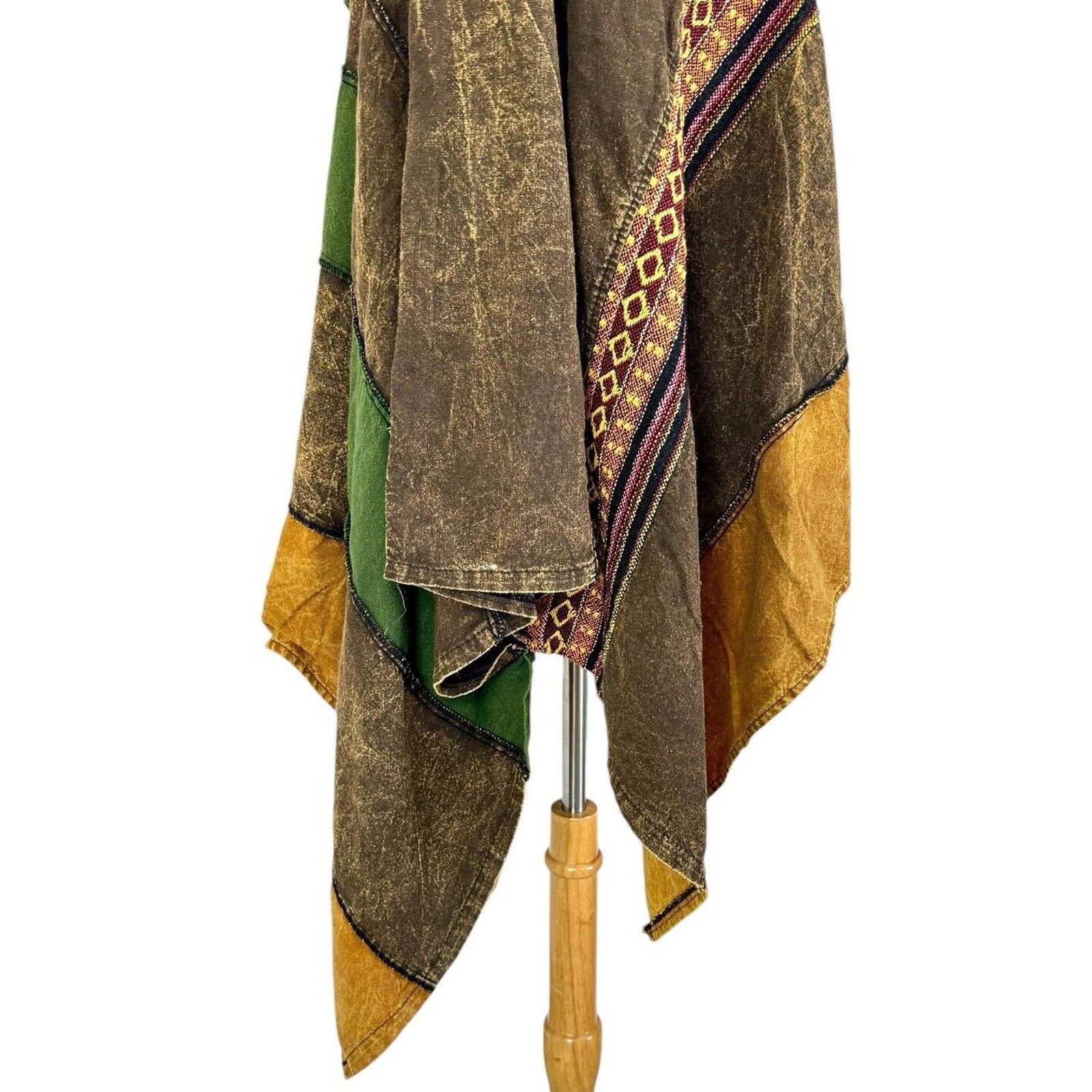 Kathmandu Vintage KATHMANDU IMPORTS Hooded Poncho 100% Cotton OS Size ONE SIZE - 7 Thumbnail