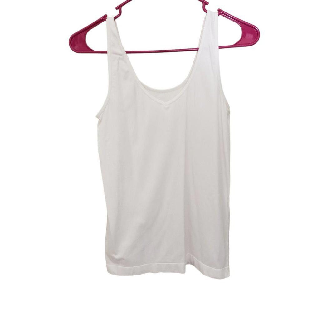 Designer CT1376 Ellen Tracy Ladies White Essentials Tank Top Large Size L / US 10 / IT 46 - 1 Thumbnail