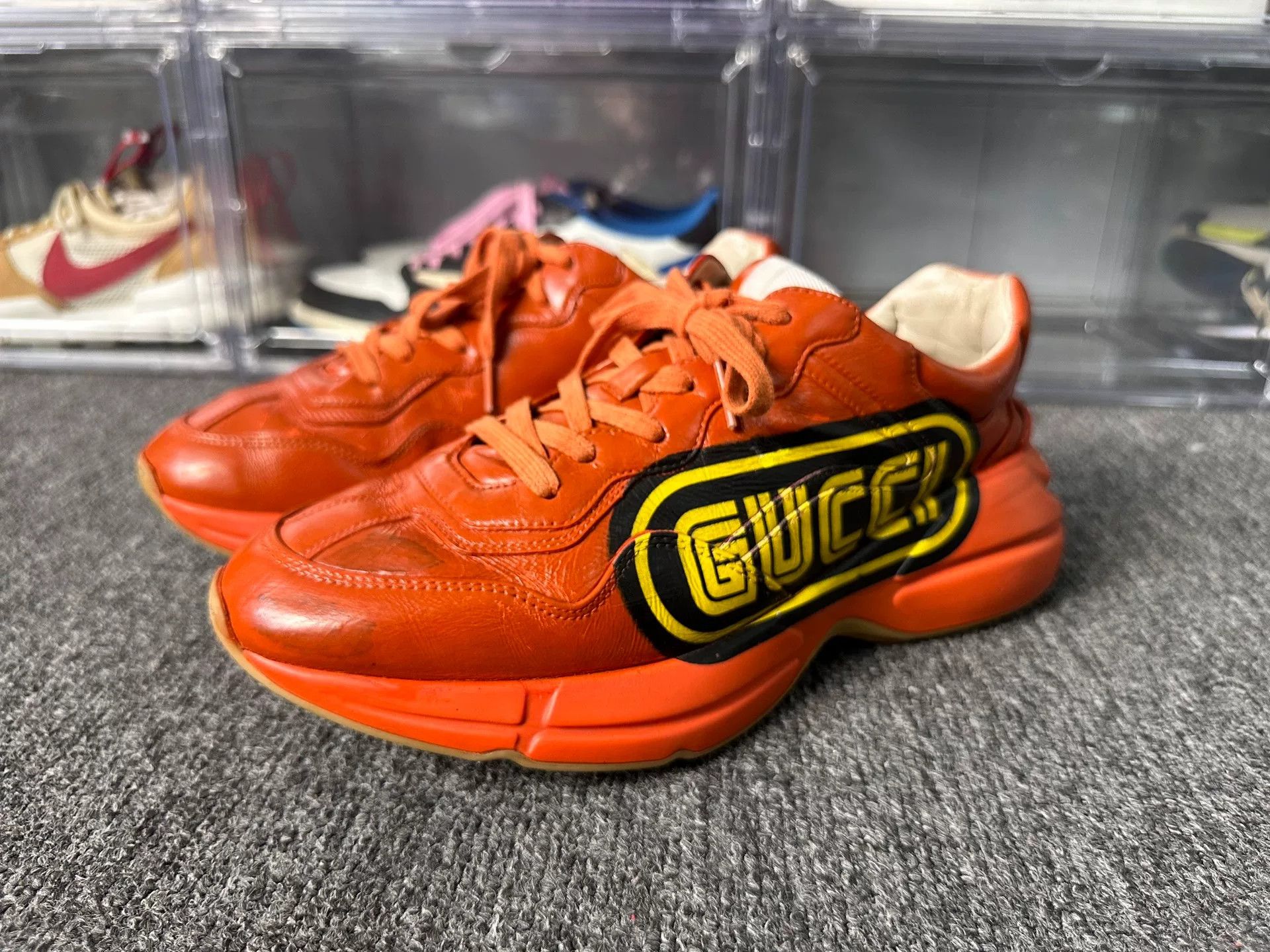 Gucci Gucci Orange Lowtop Sneakers 8 Men Size US 8 / EU 41 - 1 Thumbnail