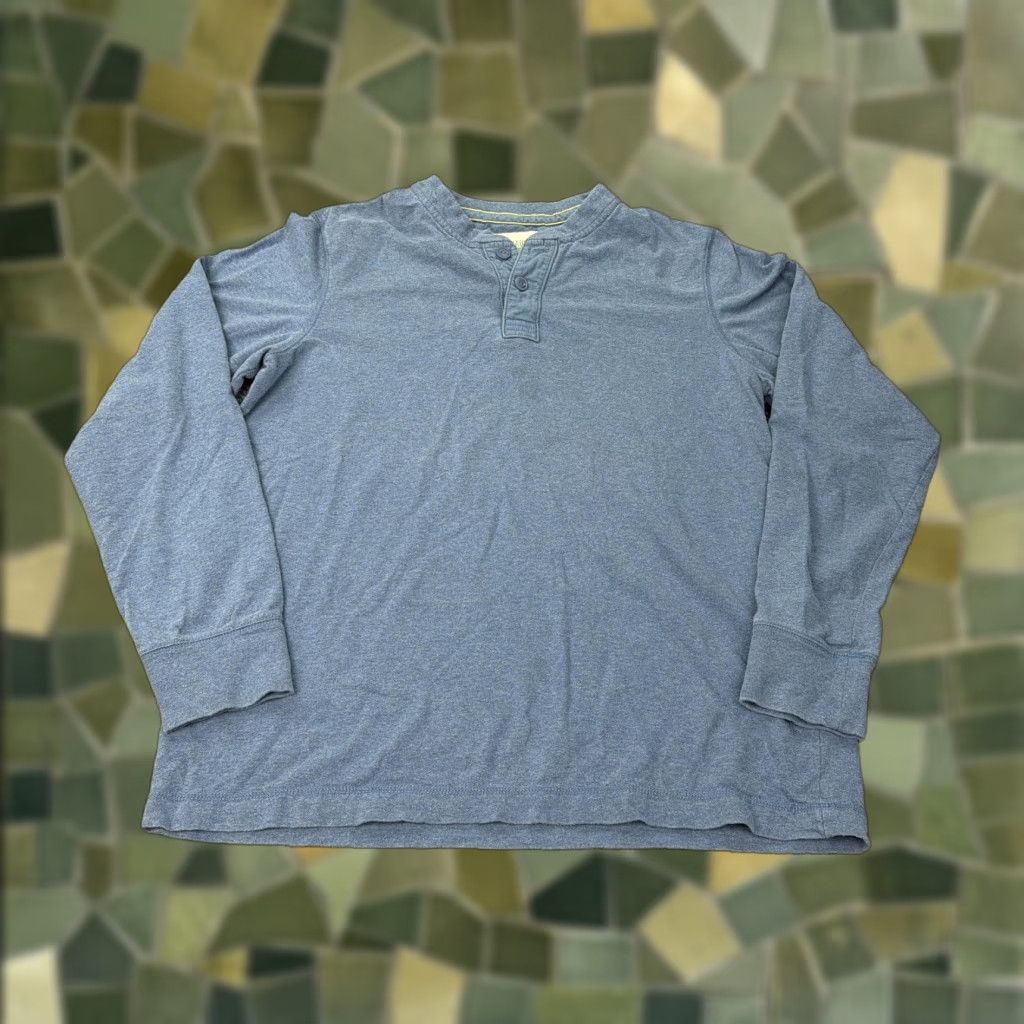Eddie Bauer Eddie Bauer Henley Shirt Mens XLT Blue Long Sleeve Cotton Big & Tall Casual Tee Size US XL / EU 56 / 4 - 1 Thumbnail