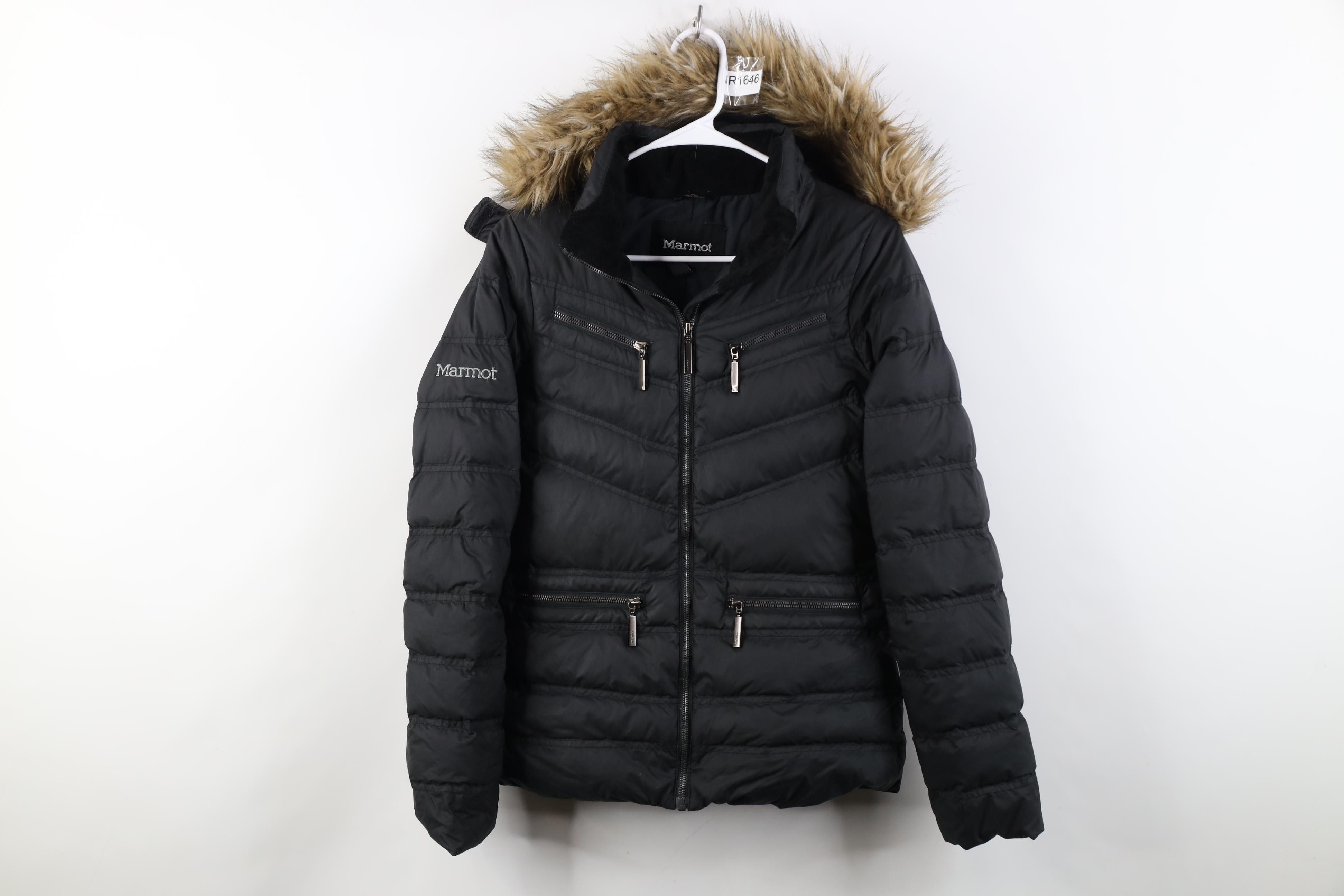 Marmot Marmot Duck Down Fill Faux Fur Trim Hooded Puffer Jacket Size XS / US 0-2 / IT 36-38 - 1 Thumbnail