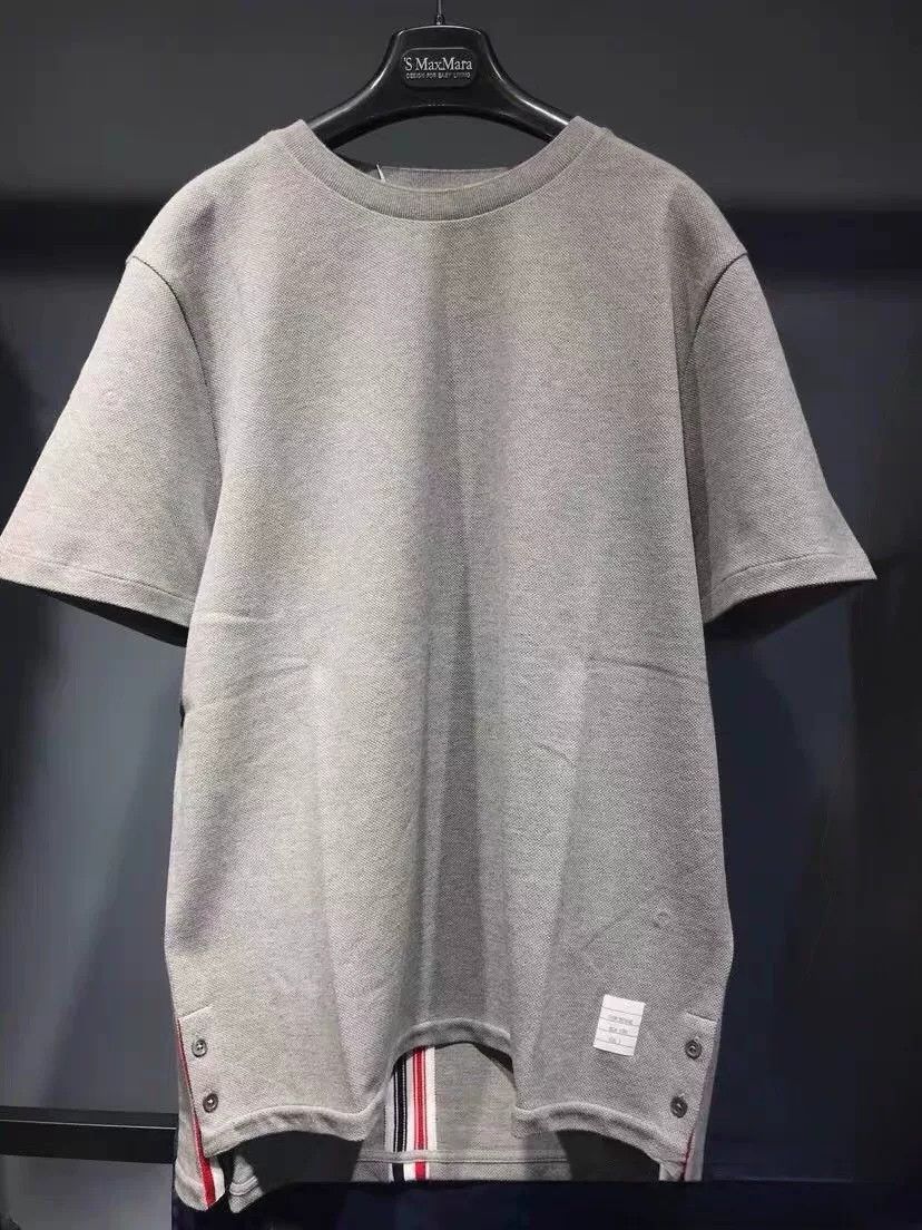 Thom Browne Thom Browne Gray Striped Cotton Men's T-Shirt Size US XXL / EU 58 / 5 - 1 Thumbnail