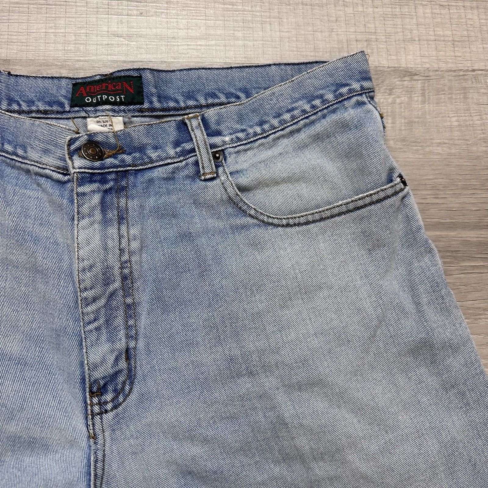 Vintage Vintage 90s American Outpost Jean Denim Shorts Jorts Sz 36 Size US 36 / EU 52 - 4 Thumbnail