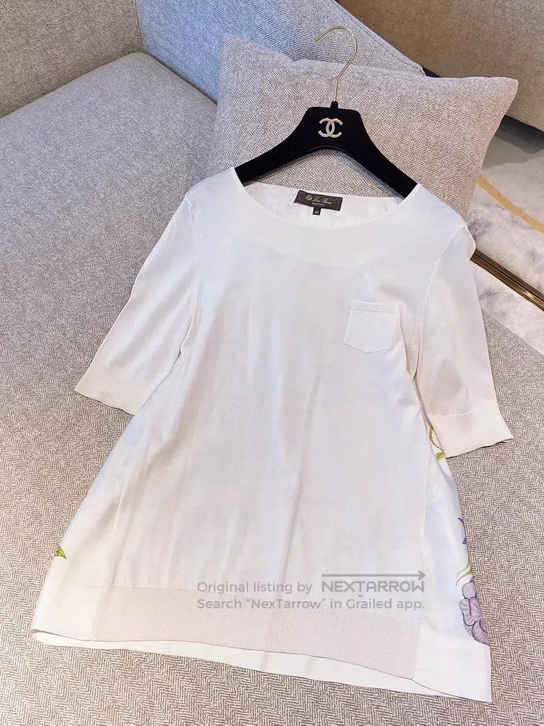 Loro Piana LORO PIANA Silk Blend Short Sleeve Knit Top Size US XXS / EU 40 - 1 Thumbnail