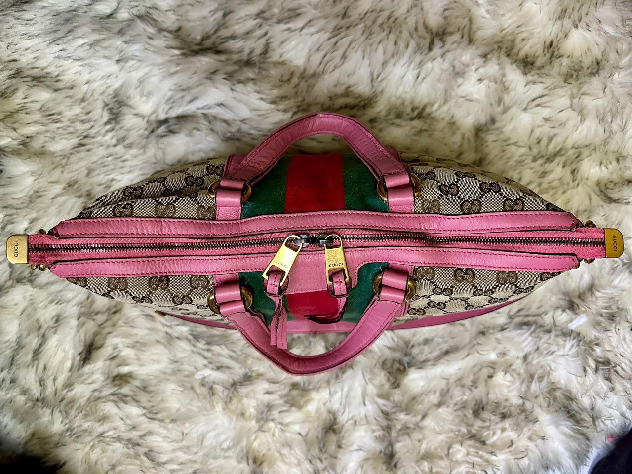Gucci Authentic Gucci Monogram GG Canvas Web Rania Large Tote Size ONE SIZE - 6 Thumbnail