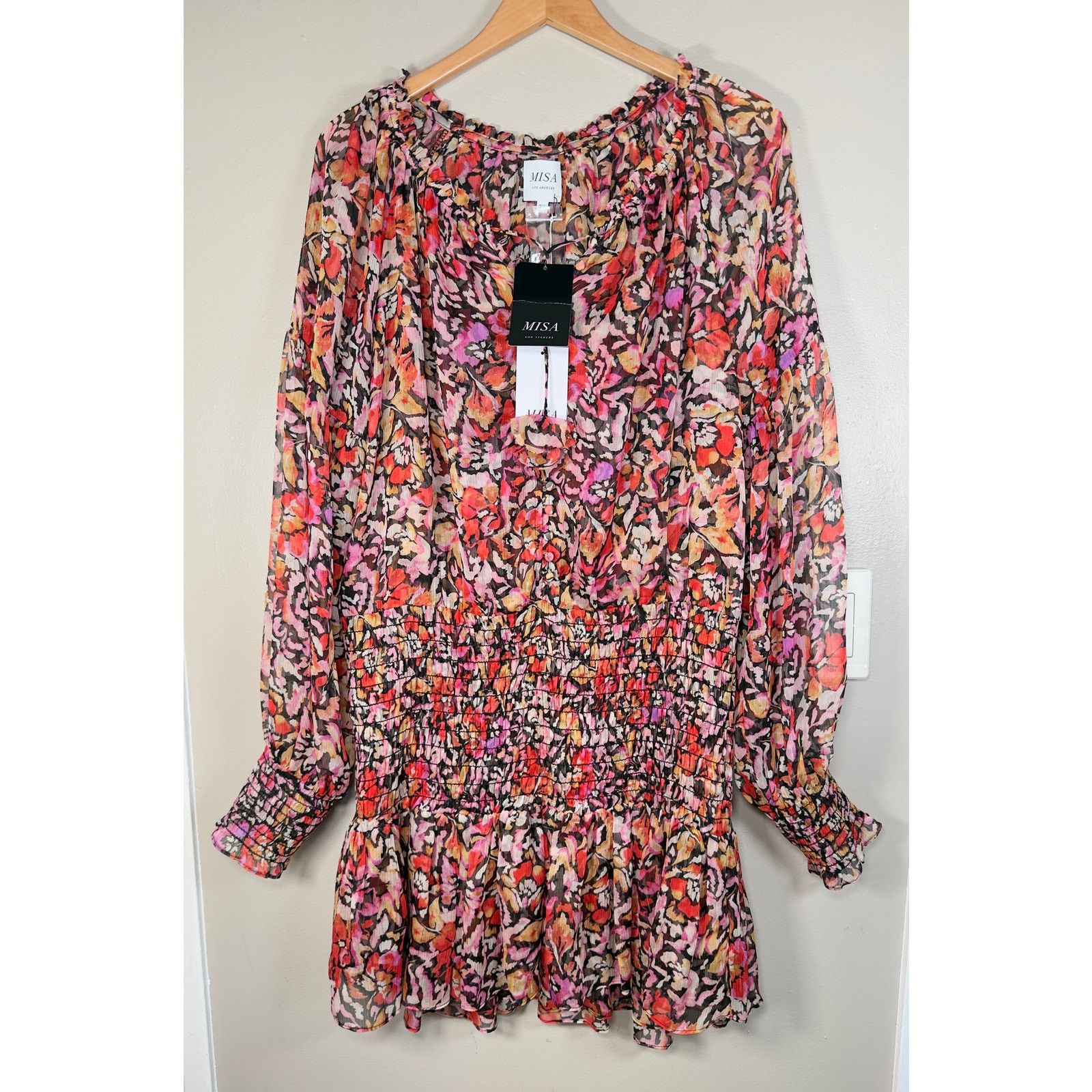 MISA Los Angeles NWT Misa Los Angeles Celina Red Fire Flora Dress Size XL Size XL / US 12-14 / IT 48-50 - 4 Thumbnail