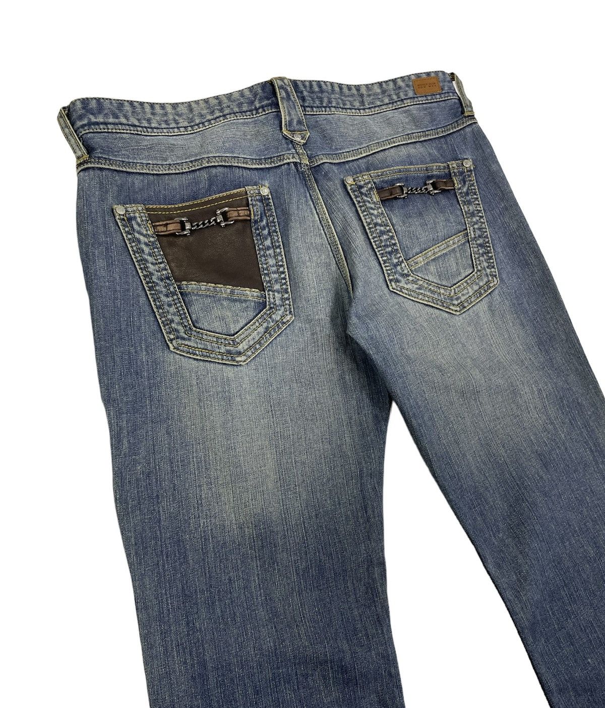 Hysteric Glamour Nicole Club For Men Japan Leather Pocket Flare Jeans Size US 34 / EU 50 - 4 Thumbnail