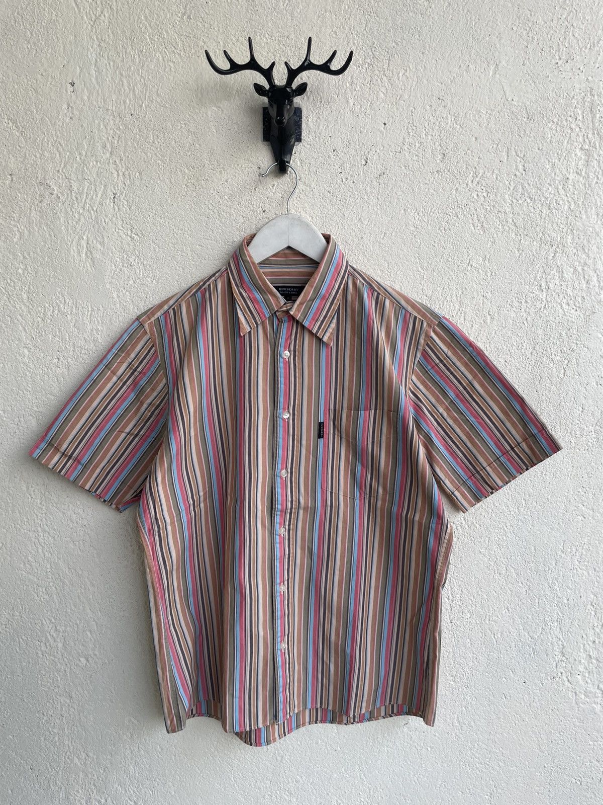 Burberry 2000s Burberry Stripe Multi Color Shirt Novacheck Hysteric Size US L / EU 52-54 / 3 - 1 Thumbnail