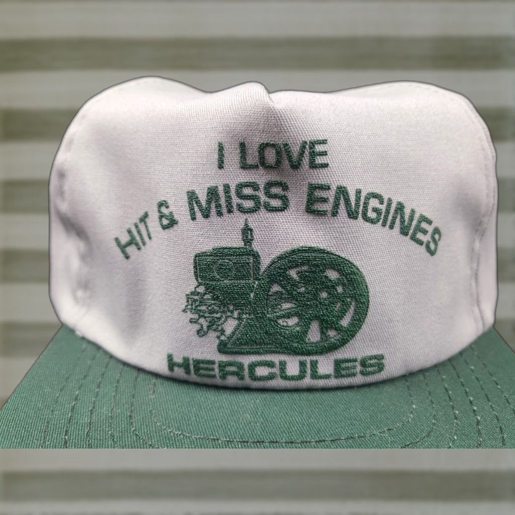 Vintage VINTAGE Wilburs Trucker Hat USA MADE, I Love Hit & Miss Engines, Adjustable Snapback, Gray, Cotton, Wide Brim, 80s 90s, Original, Hats, Mens/Unisex Size ONE SIZE - 1 Thumbnail