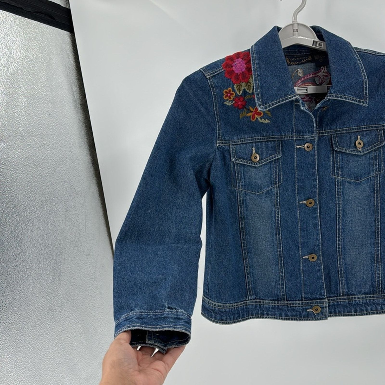 Other Life Style late 90s embroidered denim jacket girl sz M Size M / US 6-8 / IT 42-44 - 4 Thumbnail