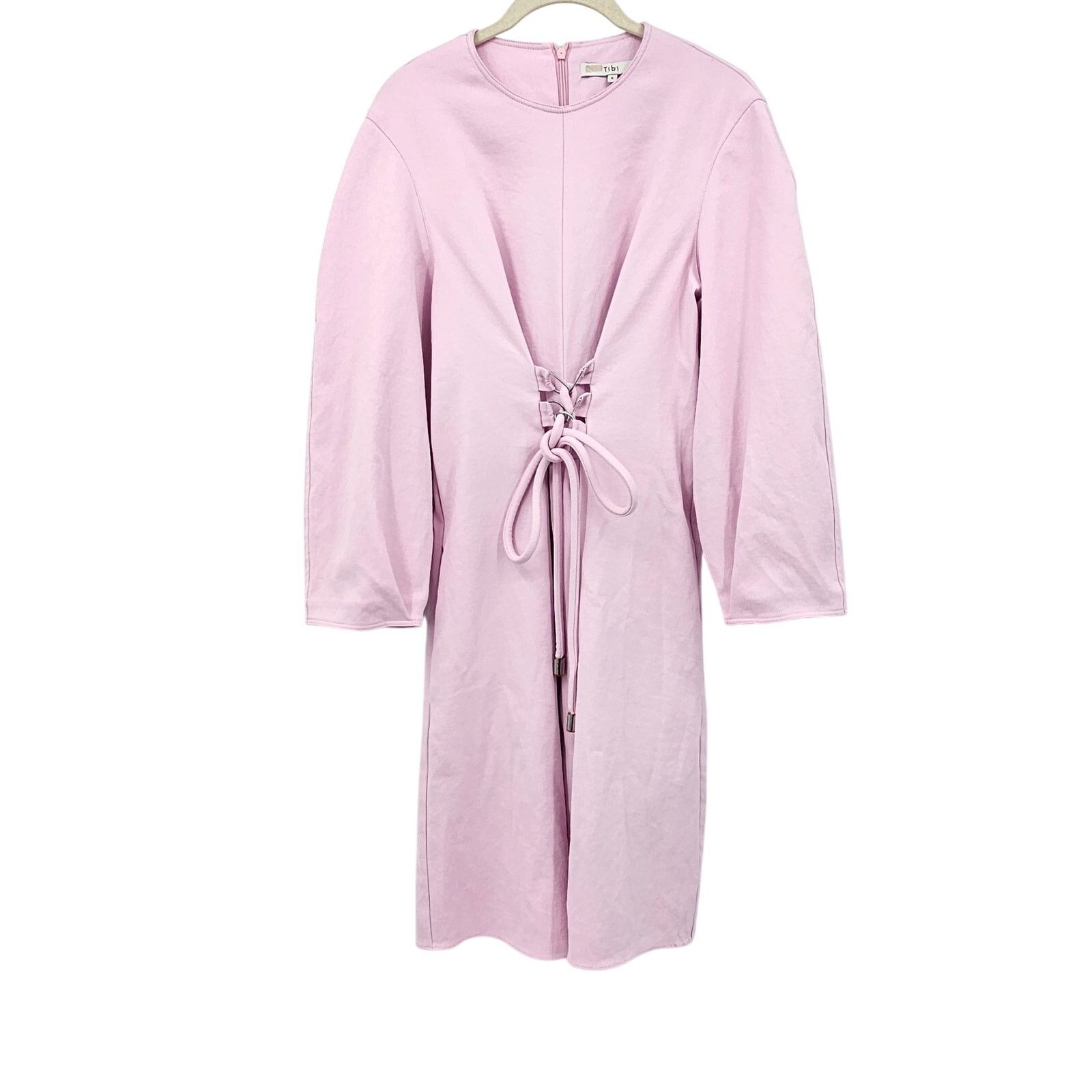 Tibi TIBI Lace-Up Crepe Midi Dress Purple Lilac Size 8 Size M / US 6-8 / IT 42-44 - 8 Thumbnail