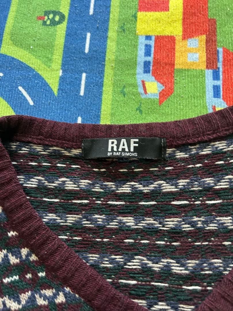 Raf Simons Patchwork Nordic Isle V Neck Wool Knit Sweater Size US M / EU 48-50 / 2 - 3 Thumbnail