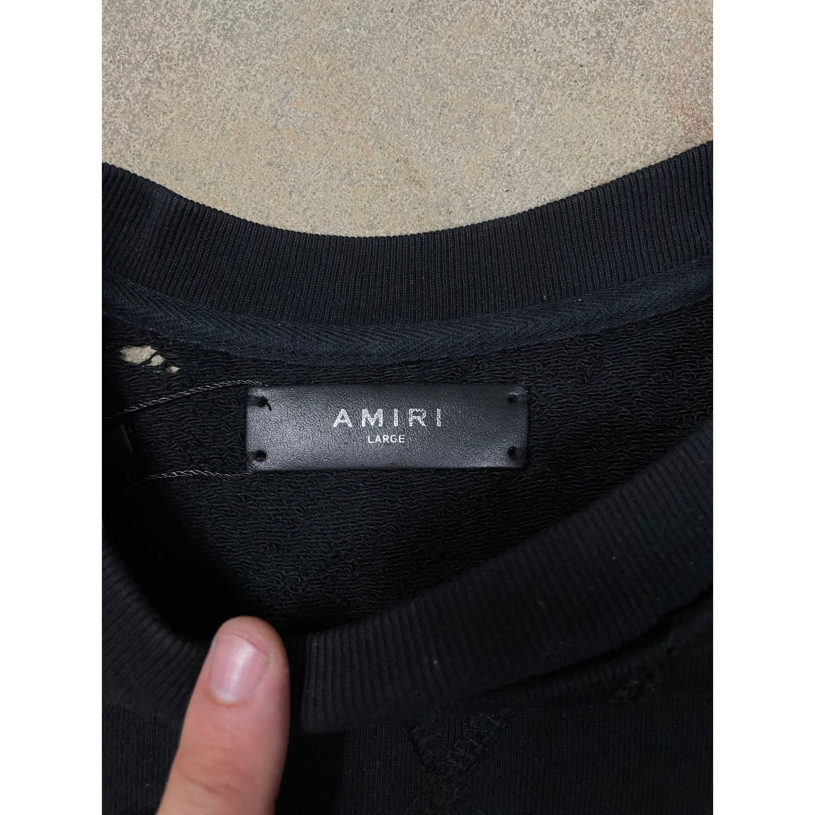 Amiri Amiri Crocodile Crewneck Black Distressed Large Used Size US L / EU 52-54 / 3 - 2 Thumbnail