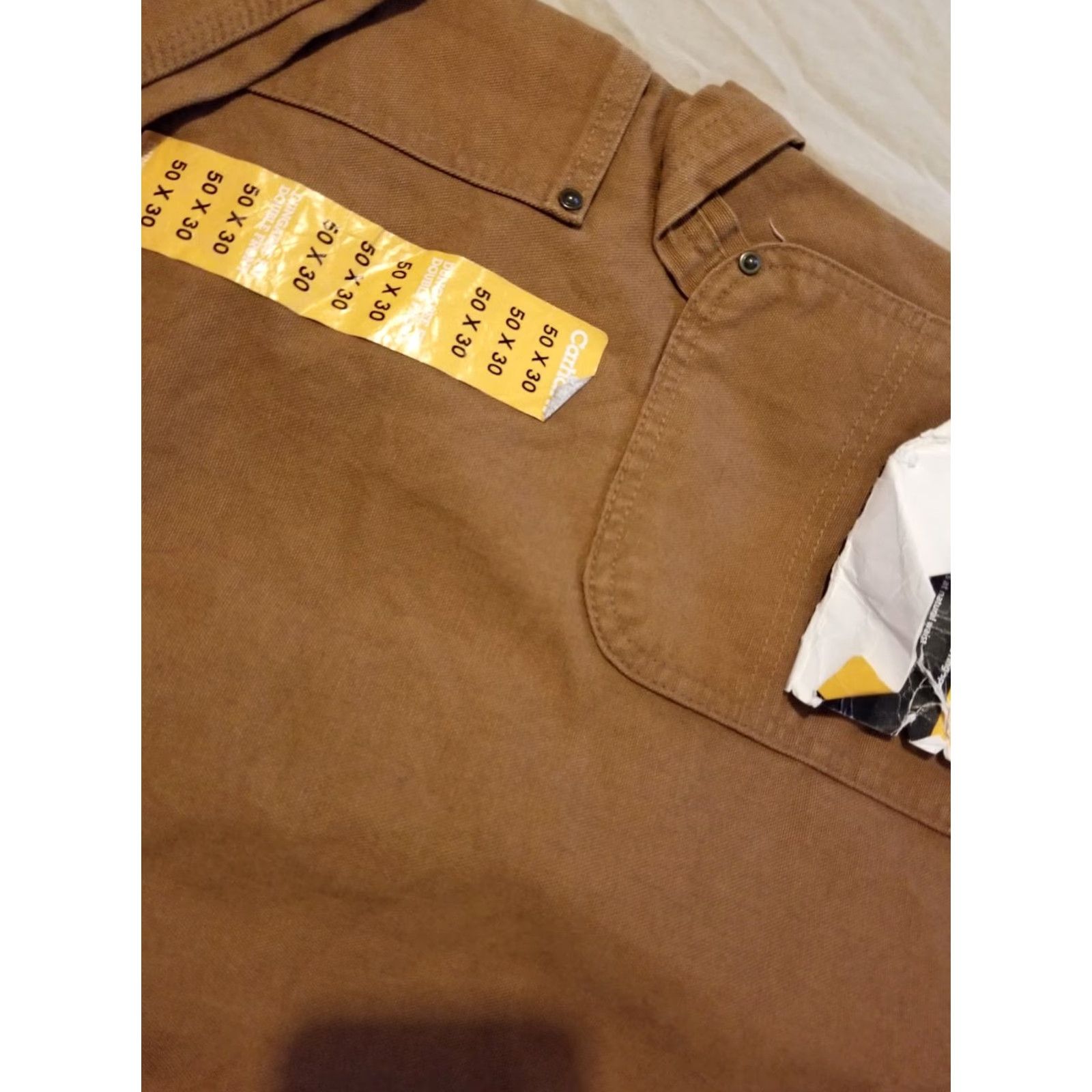 Carhartt Carhartt Jeans Mens 50x30 Khaki Beige Denim 5-Pocket Straight Relaxed Cargo Pants Straight Leg Size US 34 / EU 50 - 3 Thumbnail