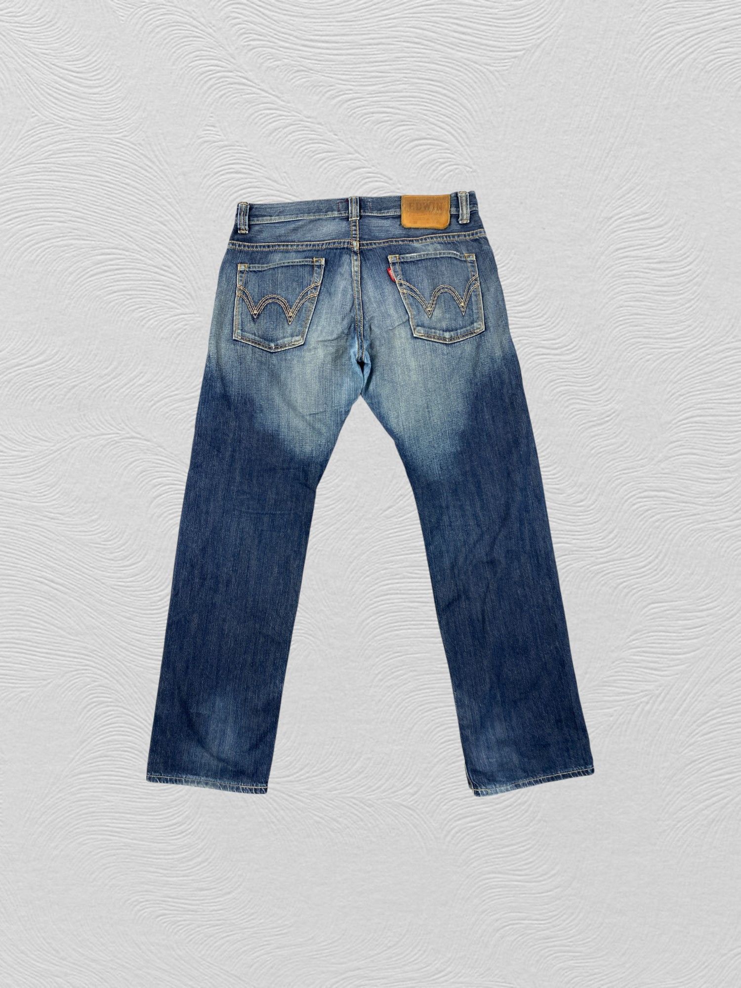 Japanese Brand Faded Blue Vintage Edwin Jeans 40x33.5 Denim- JN3654 Size US 40 / EU 56 - 2 Thumbnail