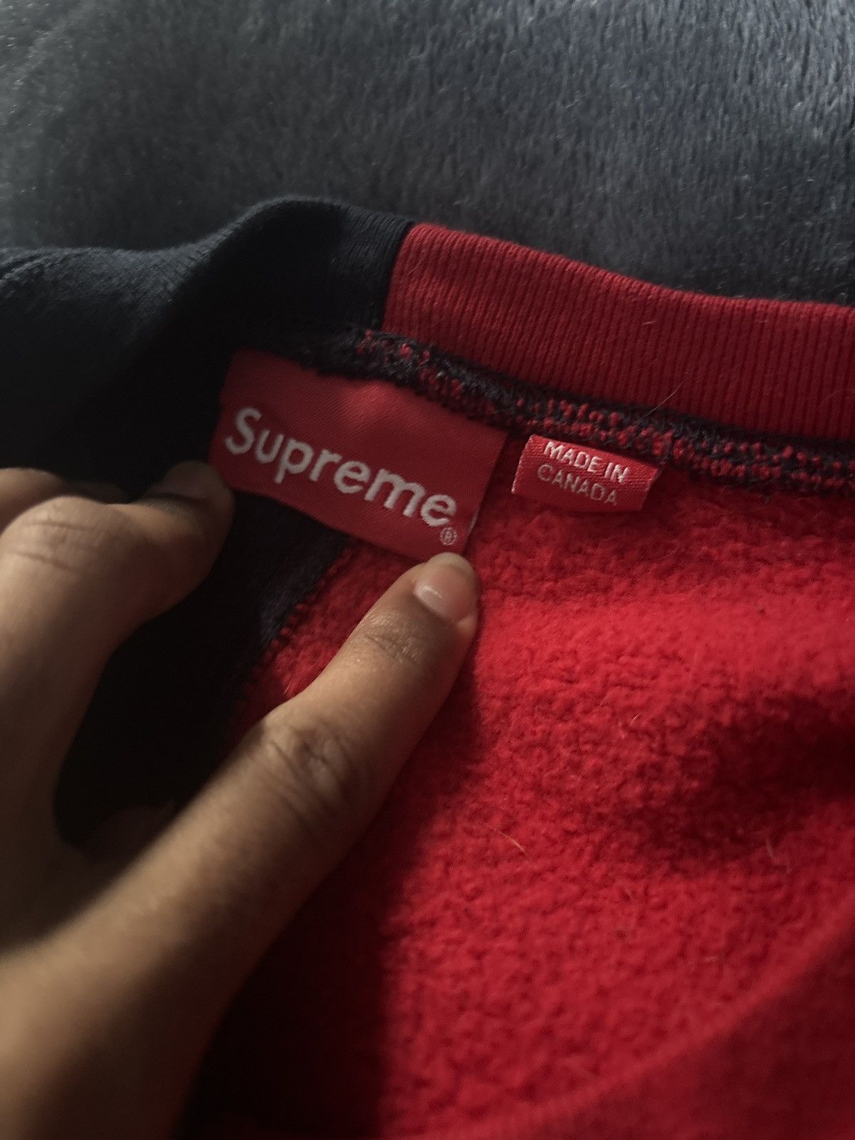 Supreme Supreme Colorblock Crewneck – Red & Navy Size US M / EU 48-50 / 2 - 4 Thumbnail
