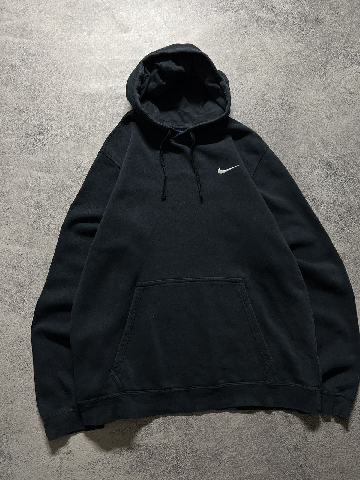 Nike × Vintage Vintage Y2k Nike 🖤 Faded Mini Swoosh Hoodie 00’s Size US L / EU 52-54 / 3 - 4 Thumbnail