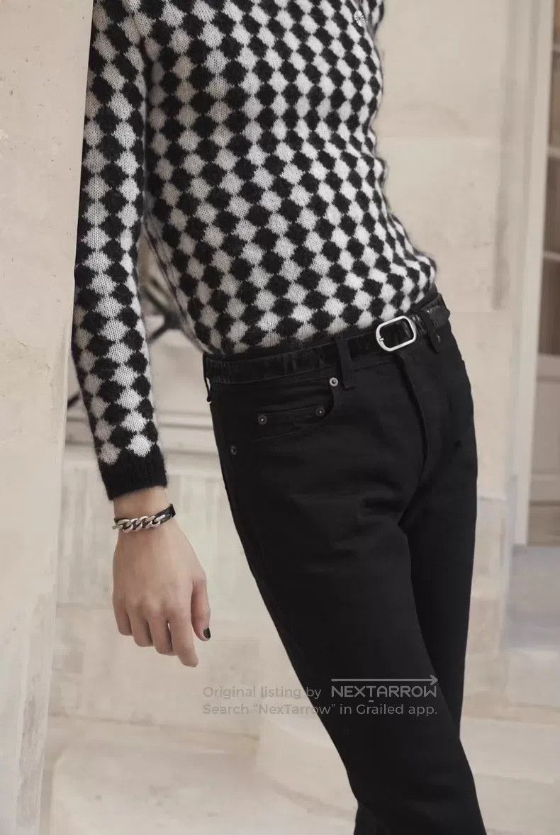 Saint Laurent Paris Saint Laurent Paris Black and White Houndstooth Wool Sweat Size US XS / EU 42 / 0 - 6 Thumbnail