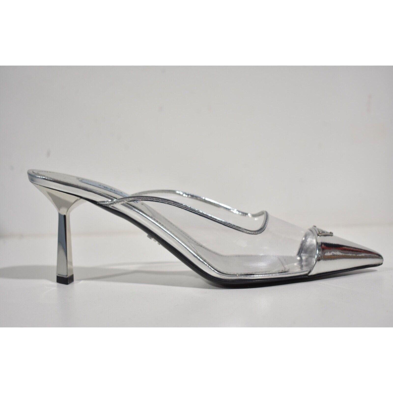 Prada Modellerie PVC Backless Pointed Sandal Mule Heel Pump 38 Size US 8 / IT 38 - 2 Thumbnail