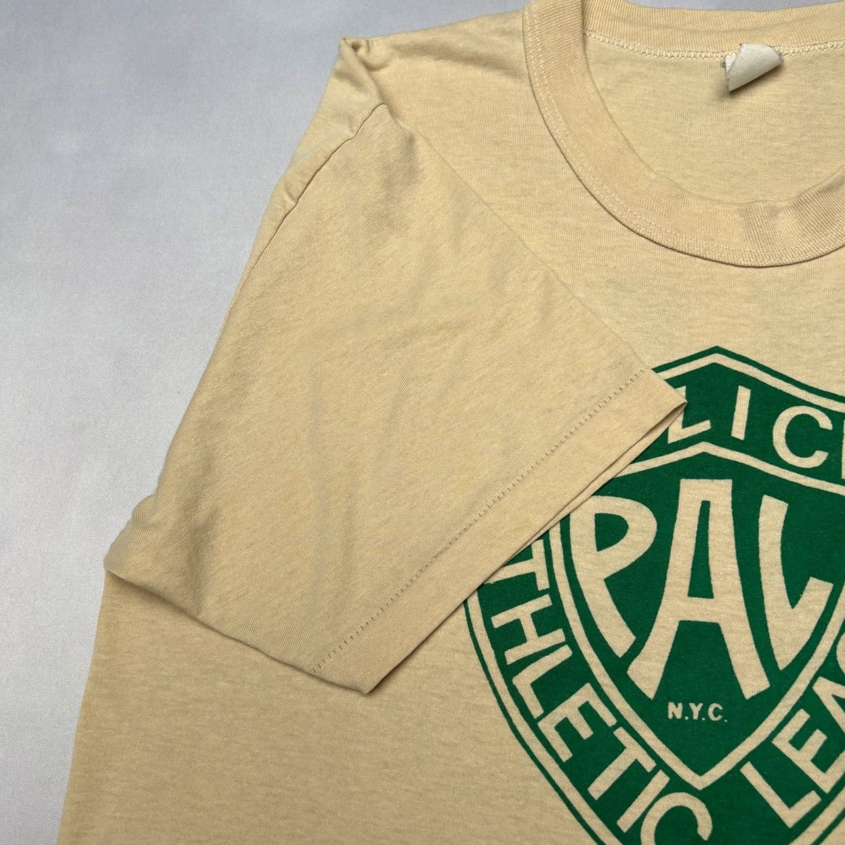 Vintage VINTAGE PAL Shirt Men's Large 80s NYC Police Athletic League NYPD Beige Size US L / EU 52-54 / 3 - 3 Thumbnail