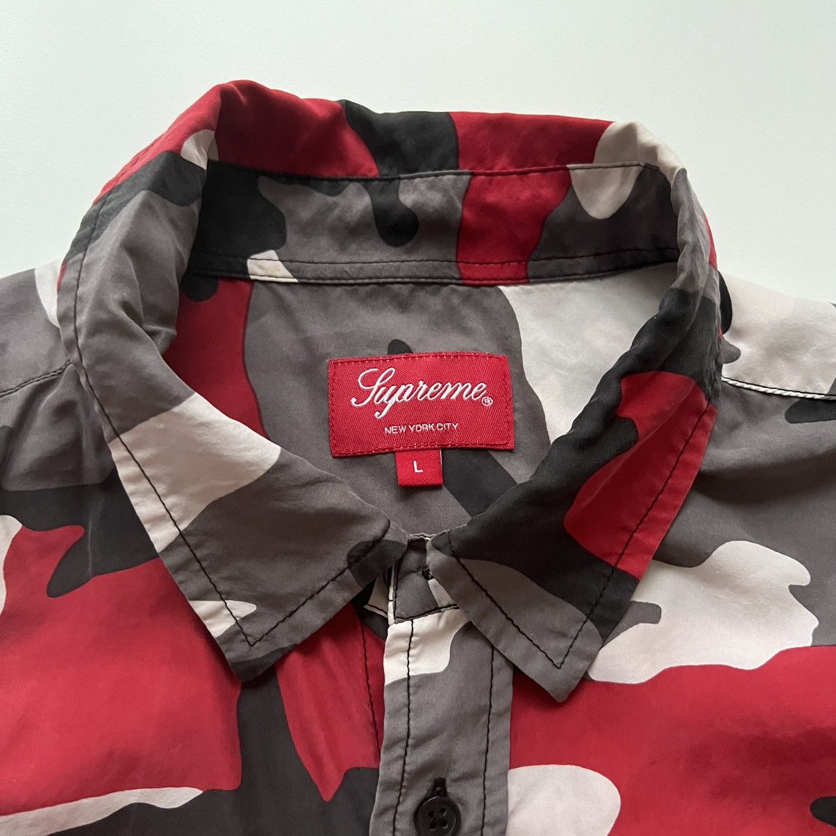 Supreme Supreme Silk Camo Shirt Red Camo L Size US L / EU 52-54 / 3 - 3 Thumbnail