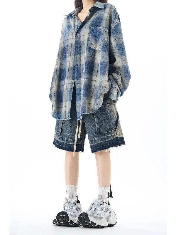 VIBE Faded Wash Gradient Baggy Denim Shorts / Jorts Size US 32 / EU 48 - 3 Thumbnail