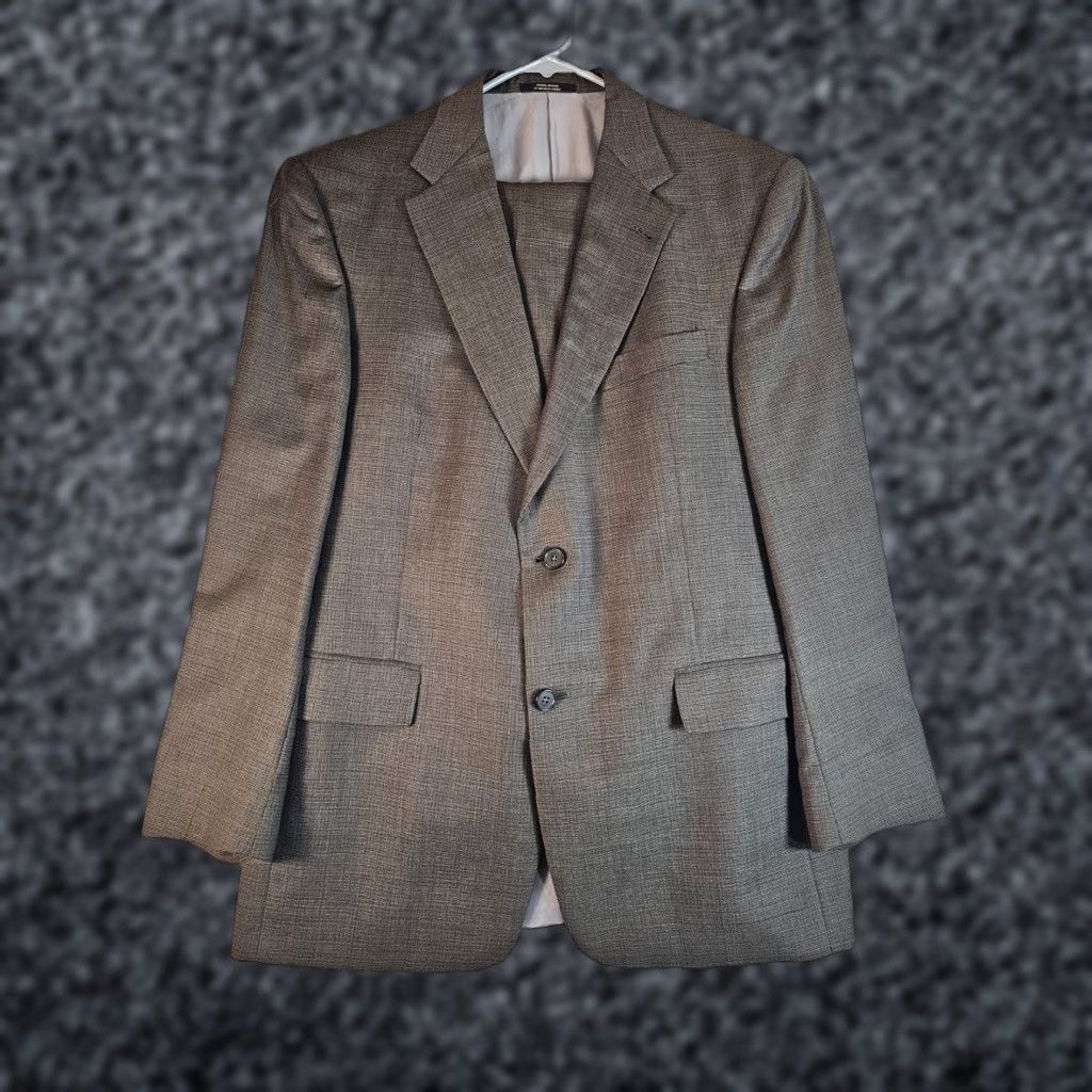 Hart Schaffner Marx Hart Schaffner Marx Signature Houndstooth Brown 2 Piece Suit Mens Size 41 R 34x32 Size 42R - 1 Thumbnail