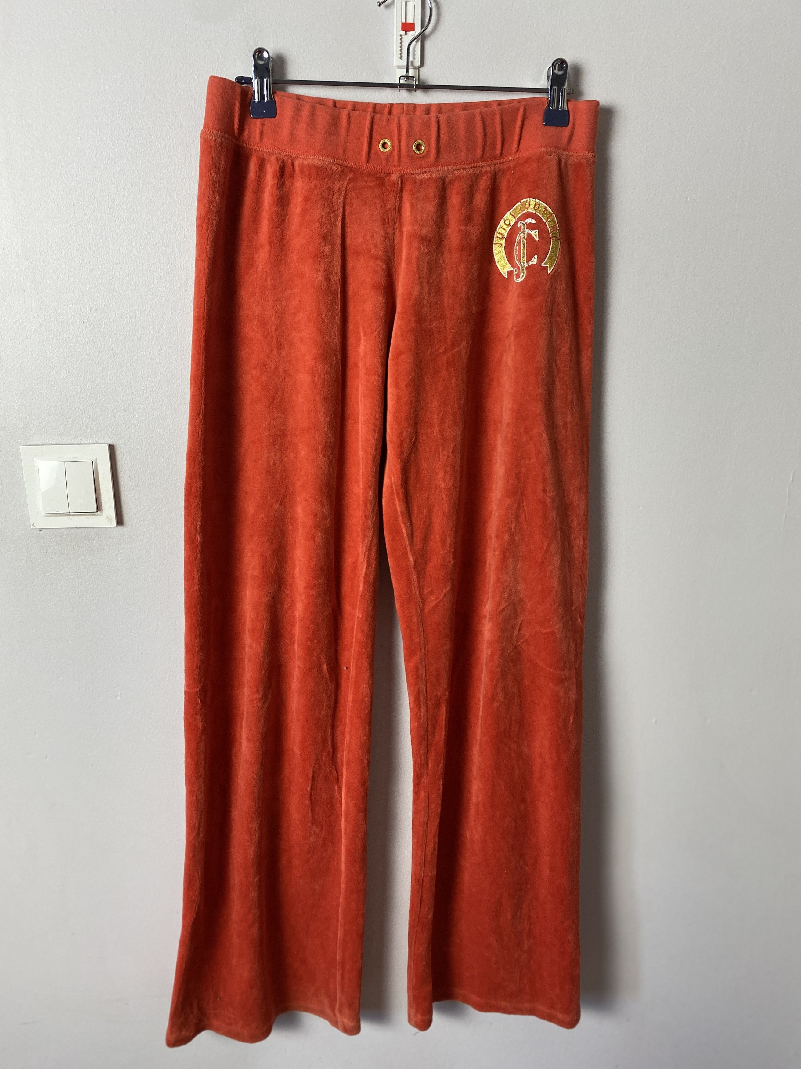 Juicy Couture × Vintage Juicy Couture small logo flare velvet sweatpants velour y2k Size 28" / US 6 / IT 42 - 1 Thumbnail