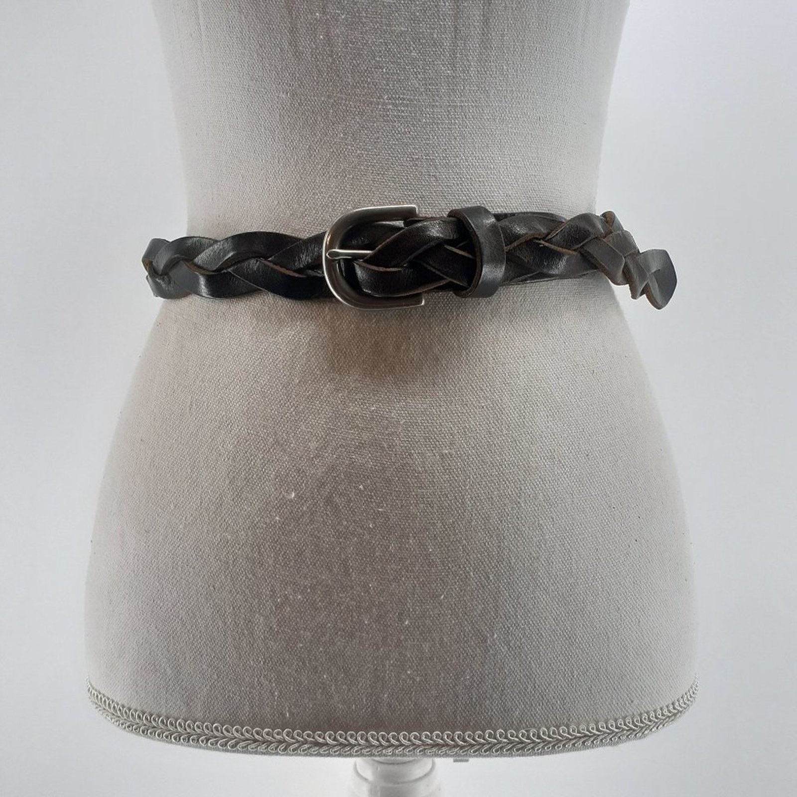 Eddie Bauer Eddie Bauer Women's Braided Dark Brown Leather Belt M Size ONE SIZE - 1 Thumbnail