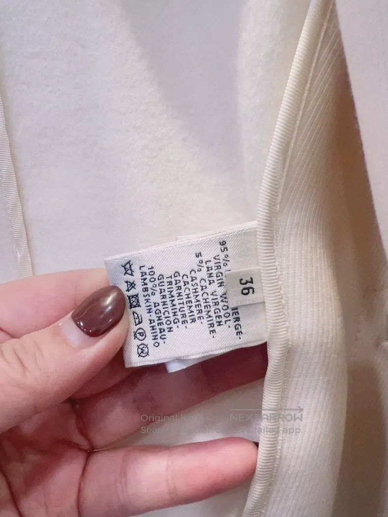 Hermes Hermes Cream-colored women's stand-collar fitted equestria Size XS / US 0-2 / IT 36-38 - 6 Thumbnail