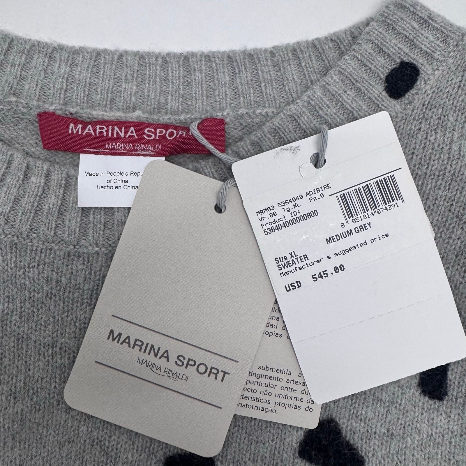 Marina Rinaldi Marina Rinaldi Grey Leopard Print Wool Blend Sweater Plus XL Size 3XL / US 20-22 - 9 Thumbnail