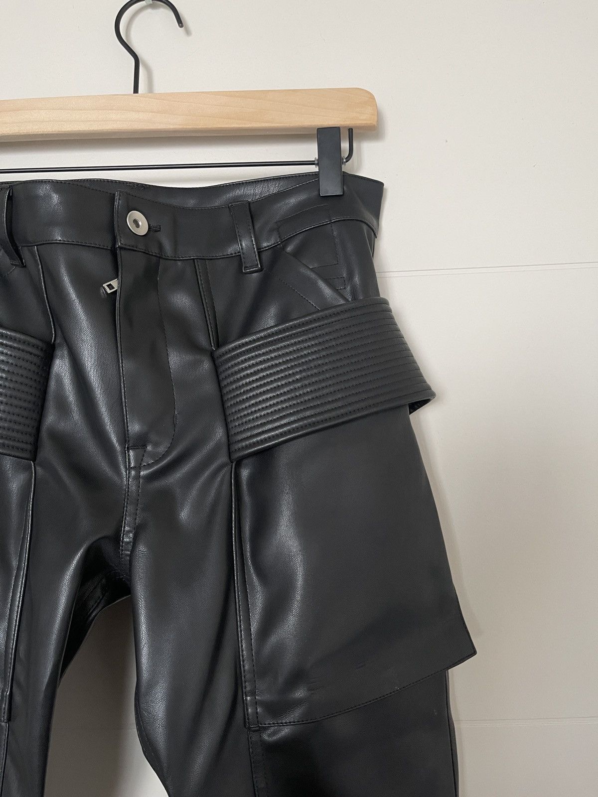 Rick Owens DRKSHDW Vegan Leather Easy Creatch Cargo Pants Size US 28 / EU 44 - 5 Thumbnail