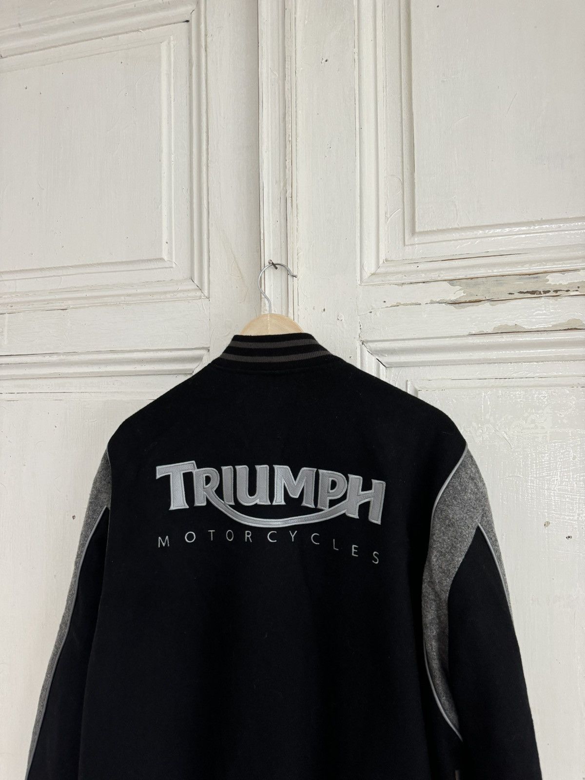 Harley Davidson × Vintage Triumph Vintage Black Motorcycles Varsity Jacket Size US L / EU 52-54 / 3 - 6 Thumbnail