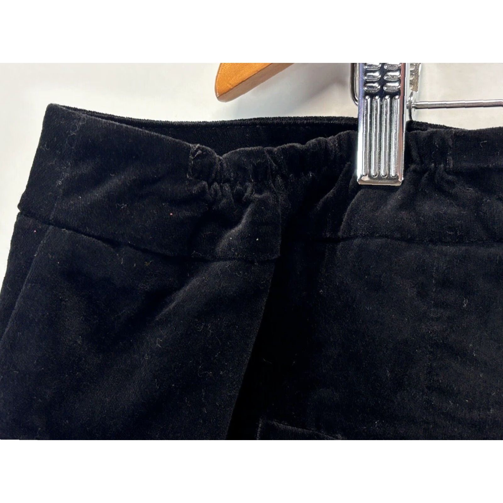Talbots Talbots RSVP Black Velvet Pants 22W Plus Ankle Ruffle Elastic Sides Sz NEW! Size 40" / US 18 - 5 Thumbnail