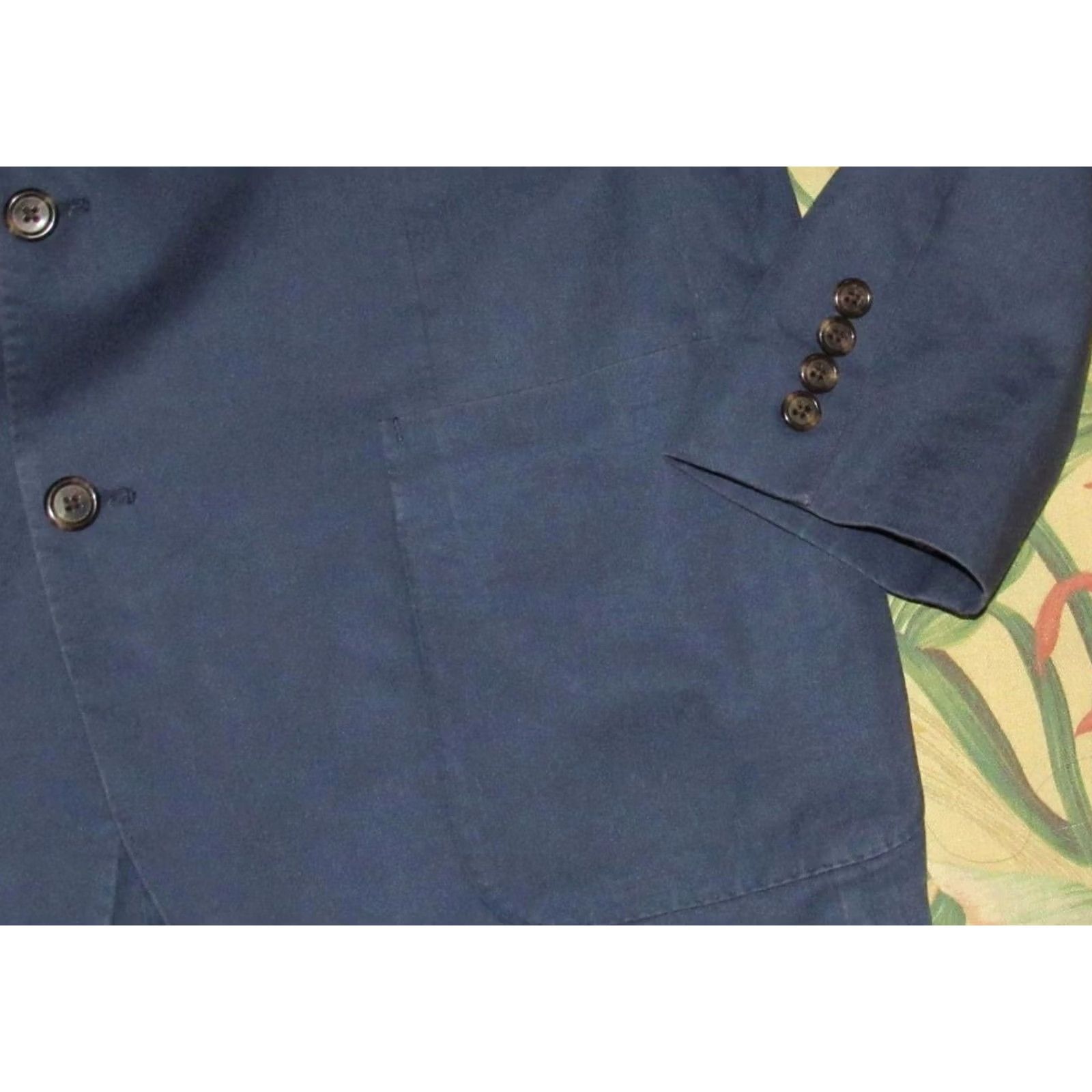 Vintage J CREW Ludlow Navy Blue Blazer Jacket Blazer 44 Long Navy Blue 44 Long Mens Blazer Jacket 100% Cotton Italian Blazer Size 44R - 3 Thumbnail