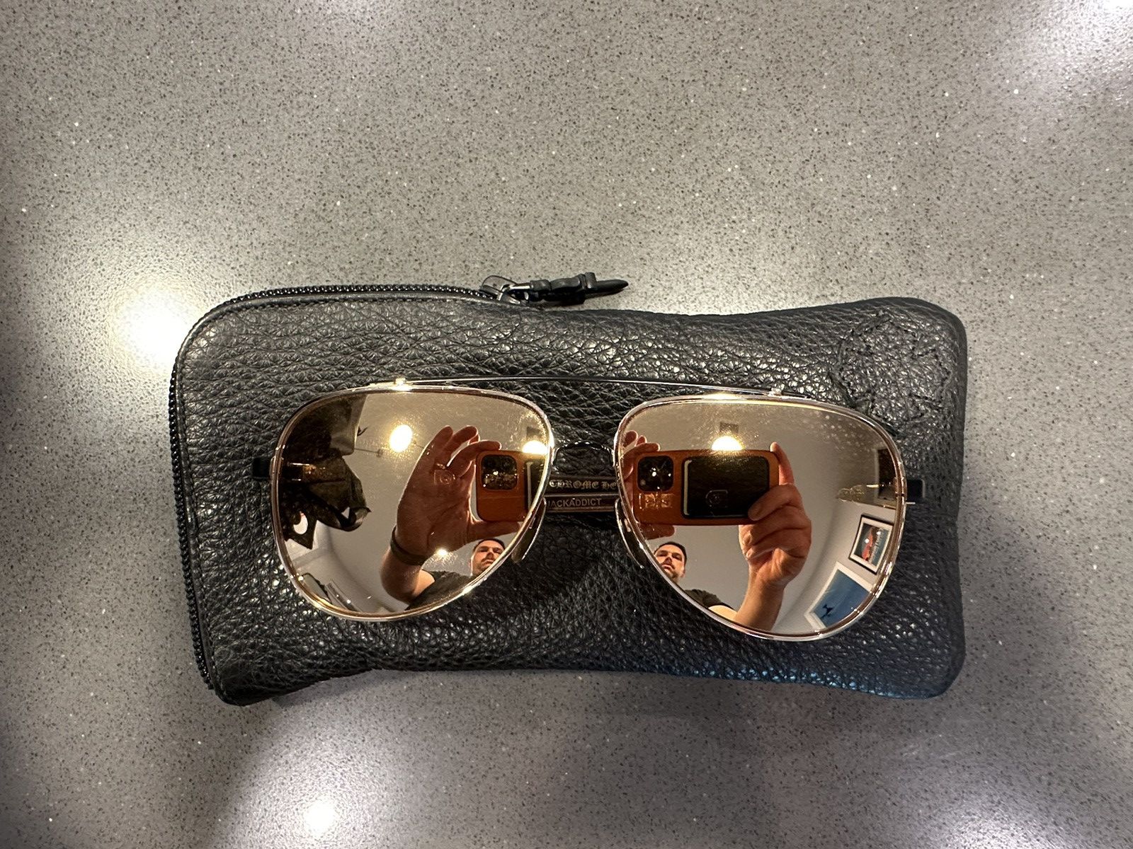 Chrome Hearts Chrome Hearts Jackaddict Sunglasses 24k Gold/Wood Size ONE SIZE - 1 Thumbnail