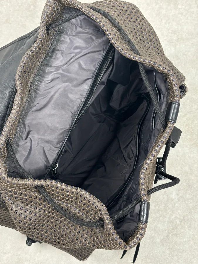 Emporio Armani FW2013 Emporio Armani Taupe Grey Perfored Leather Multi-Pocket Backpack Size ONE SIZE - 15 Thumbnail