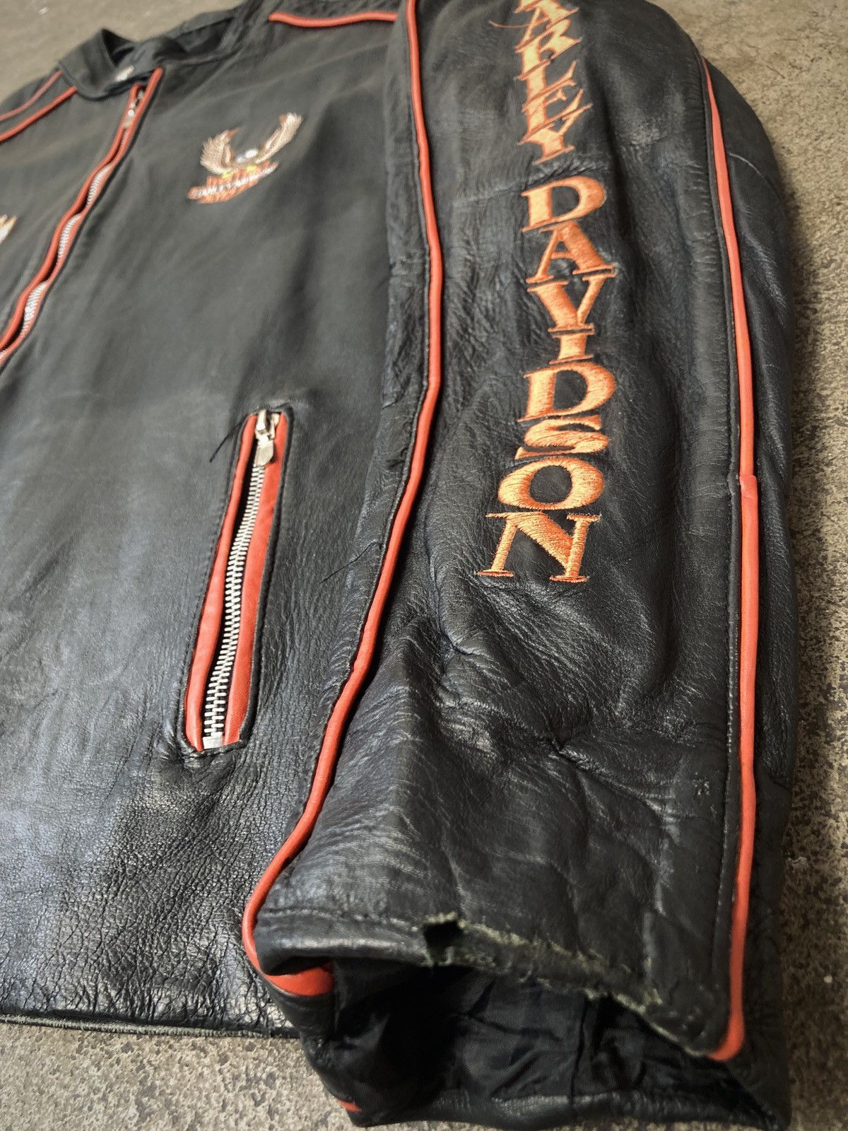 Formula 1 × Harley Davidson × Vintage Vintage 90s Harley Davidson Racing Leather Jacket Size US L / EU 52-54 / 3 - 4 Thumbnail