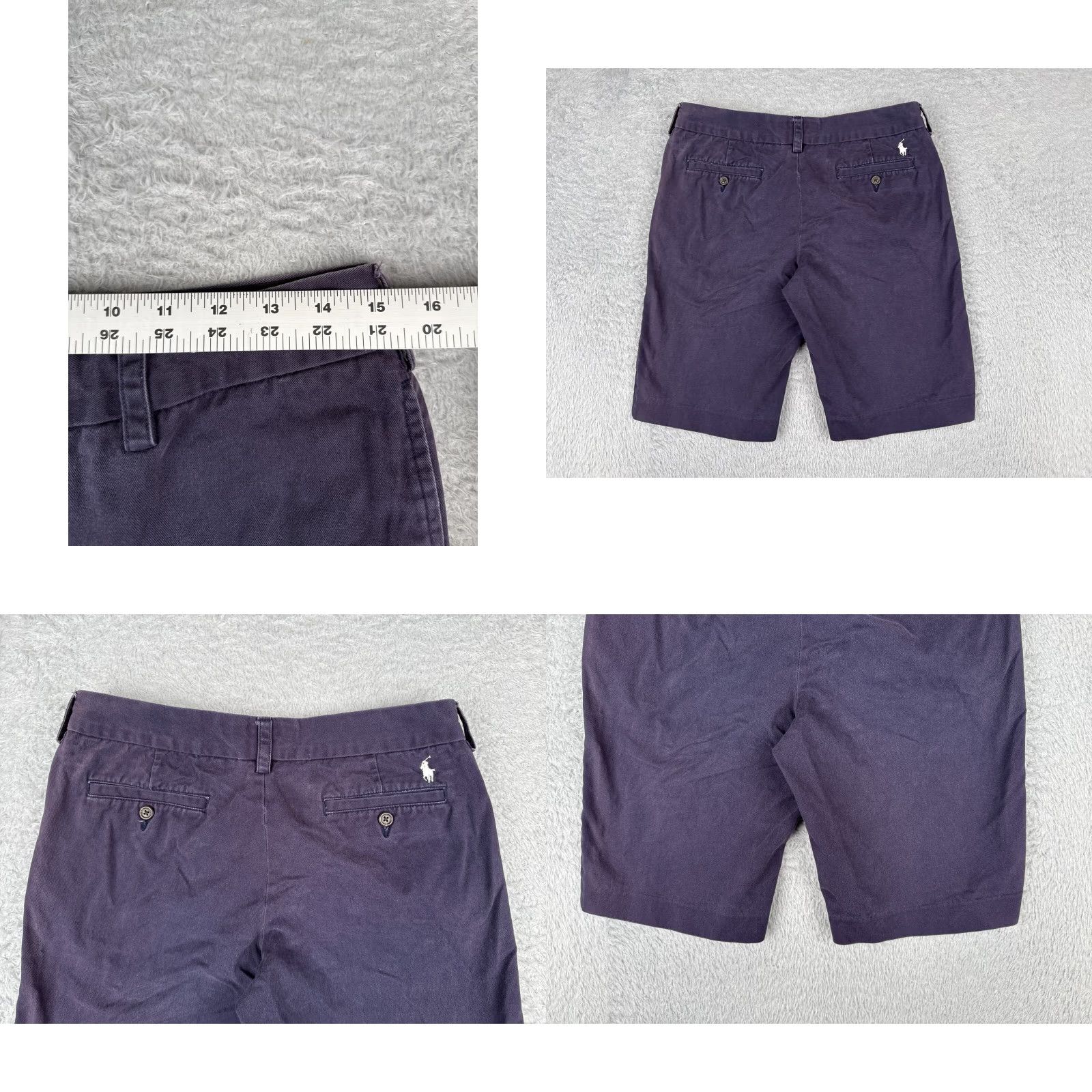 Polo Ralph Lauren VINTAGE Ralph Lauren Sport Shorts Womens 6 Denim Chino 100% Cotton Purple 30x11 Moderate Fit Womens Size 28" / US 6 / IT 42 - 9 Thumbnail