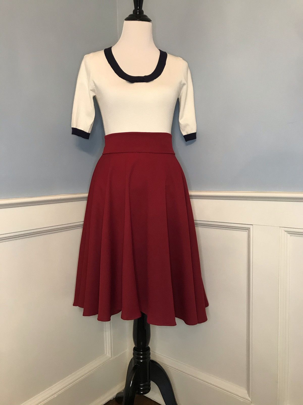 Other NWT Collectif Freya Knitted Top in ivory and navy Sz M Size M / US 6-8 / IT 42-44 - 6 Thumbnail