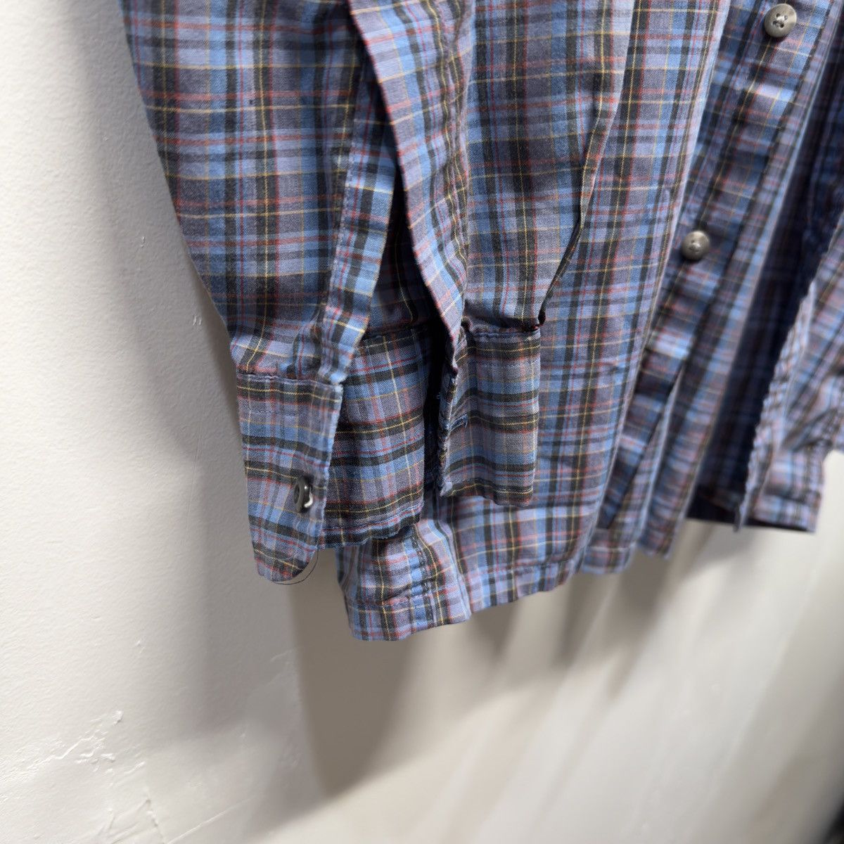 Yves Saint Laurent 90s YSL Plaid Shirt Faded Distressed ERD Grunge Chrome Size US M / EU 48-50 / 2 - 5 Thumbnail
