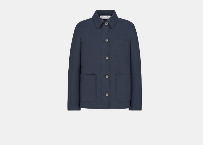 Dior o1w1db10525 127V44 Caro Jacket in Navy Blue Size L / US 10 / IT 46 - 1 Thumbnail