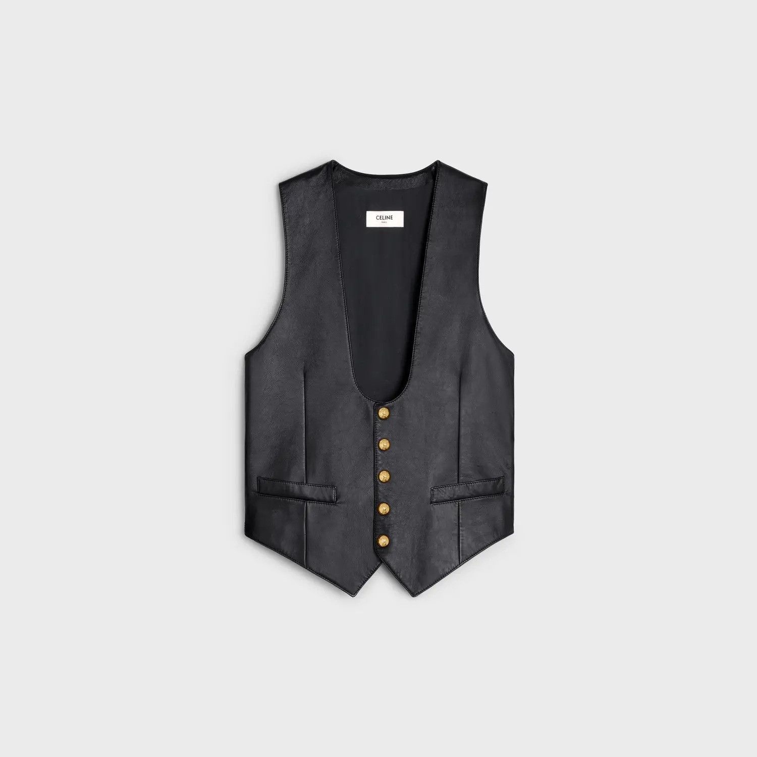 O1c5um3d0726 Leather Waistcoat In Black, Women's (Size Xs)