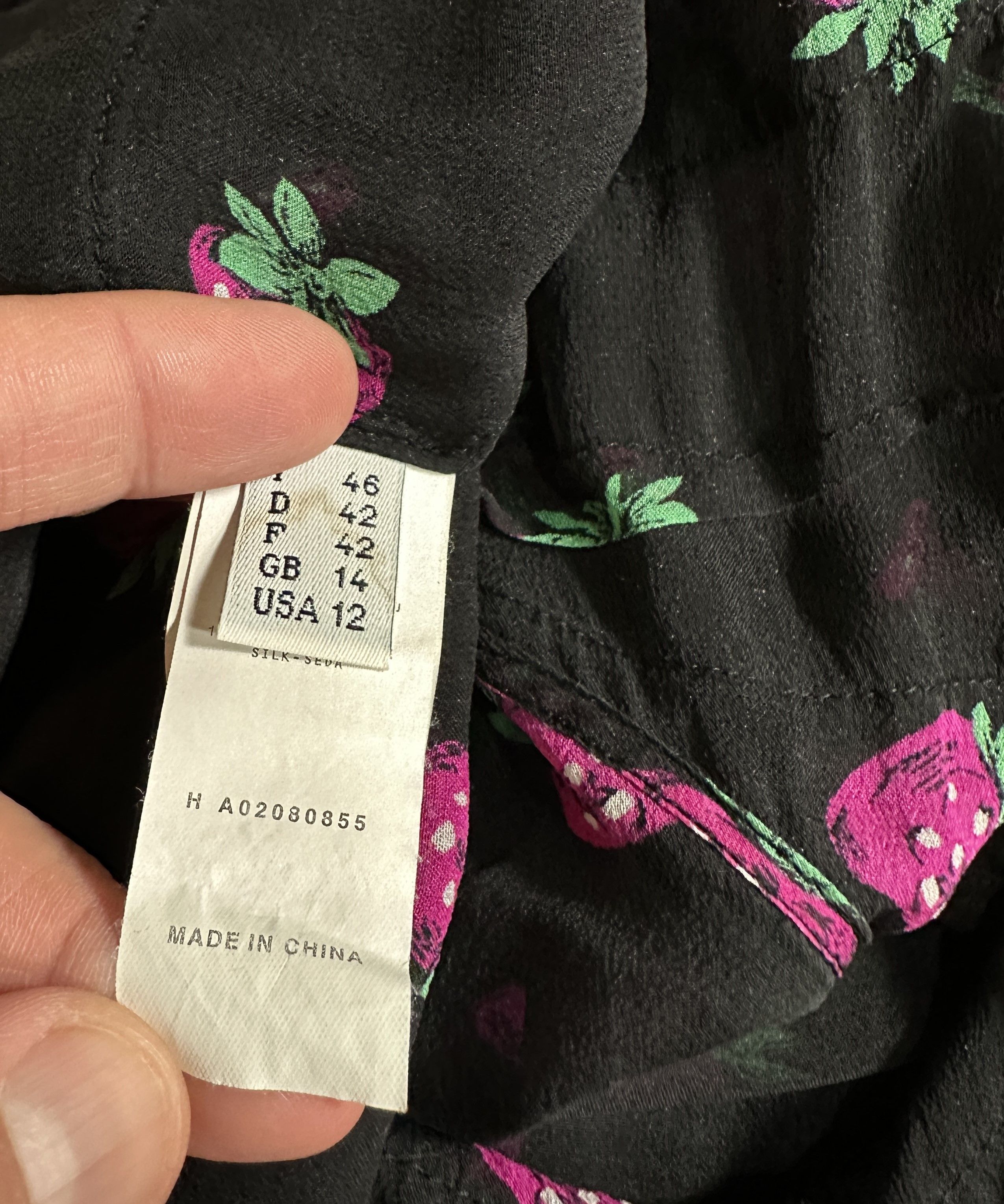 Moschino Silk Top Strawberry Size M / US 6-8 / IT 42-44 - 5 Thumbnail