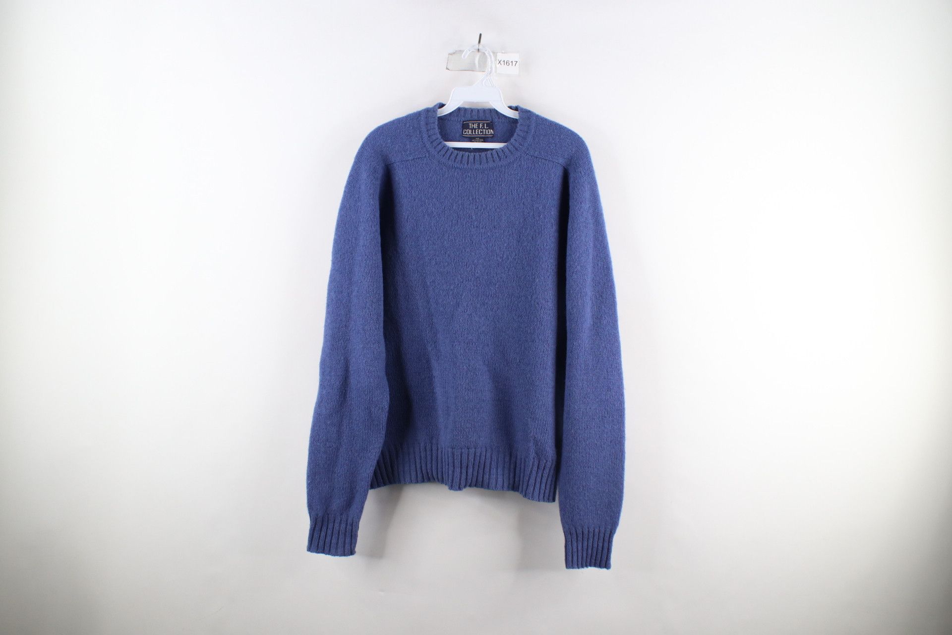 Vintage Vintage 70s Streetwear Shetland Wool Knit Sweater Blue Size US L / EU 52-54 / 3 - 1 Thumbnail