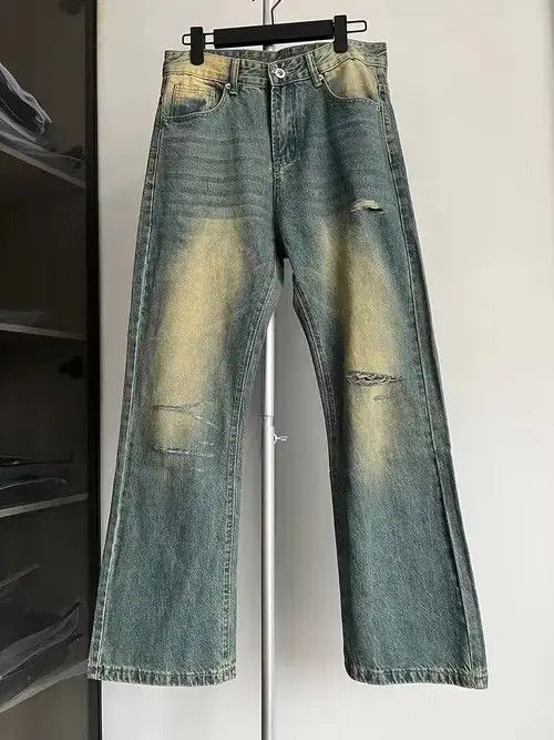Jean damaged distressed ripped flared jeans Size US 30 / EU 46 - 4 Thumbnail