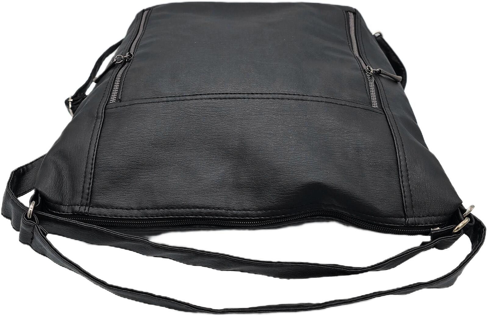 Genetic Manipulation Shinichiro Kuriya Black Faux Leather Shoulder Bag with Front Zipper Pockets Size ONE SIZE - 7 Thumbnail