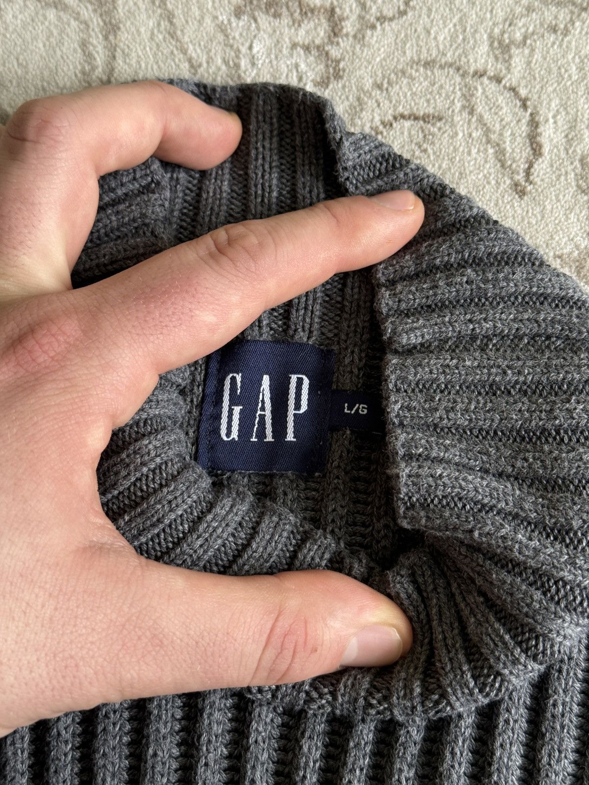 Gap Vintage GAP Ribbed Knit Sweater Mock Neck Avantgarde 90s Y2K Size US L / EU 52-54 / 3 - 9 Thumbnail