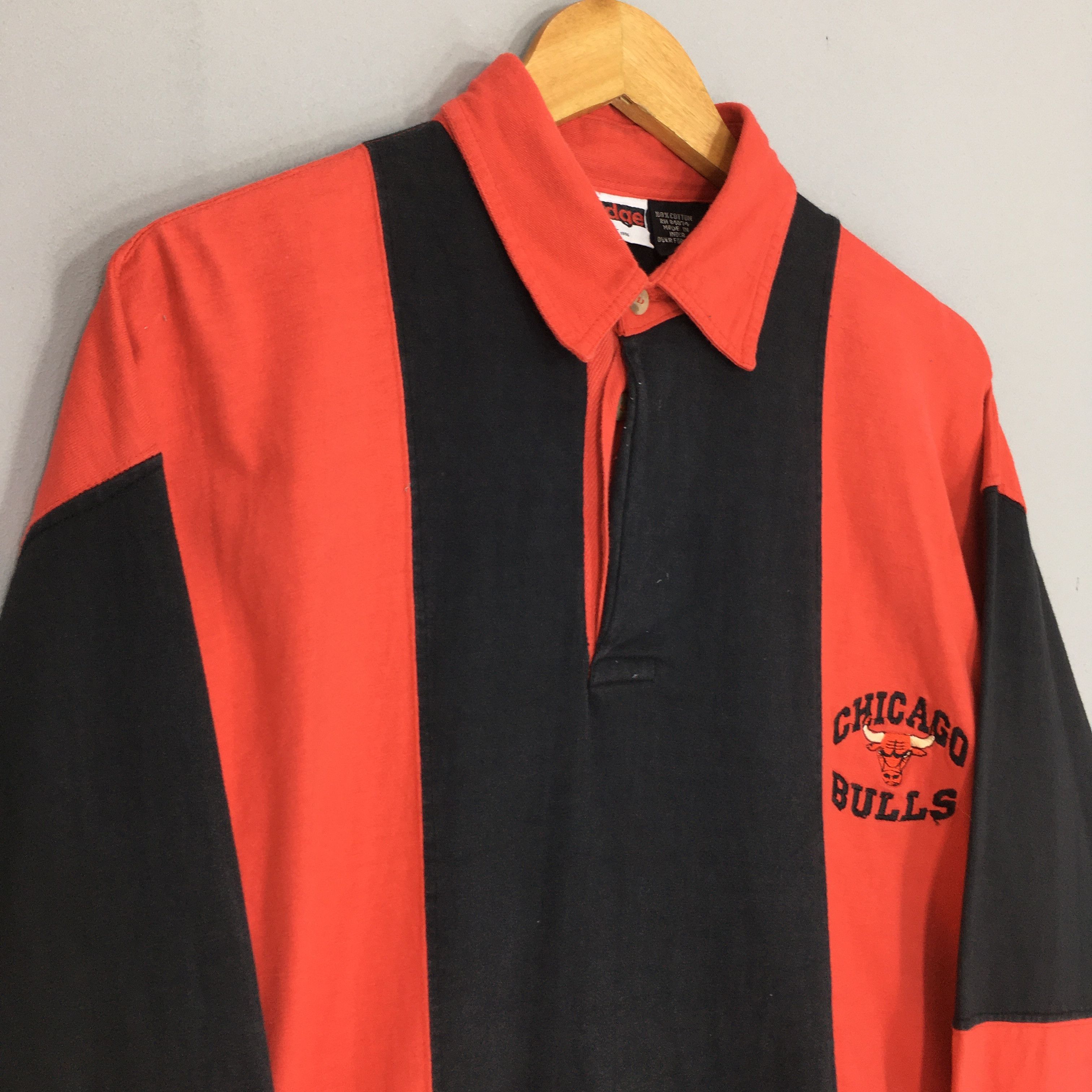 NBA Vintage Chicago Bulls NBA Polo Rugby Shirt Large Size US L / EU 52-54 / 3 - 3 Thumbnail